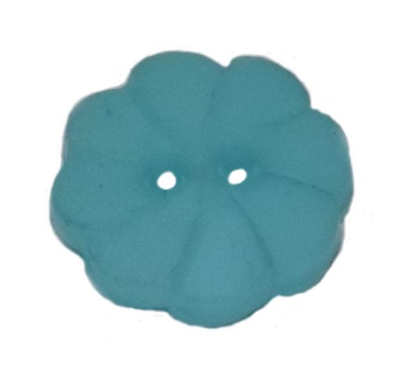 Kids button as a flower in light blue 12 mm 0,47 inch